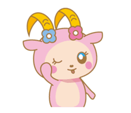Cute Pink goat sticker #8856767