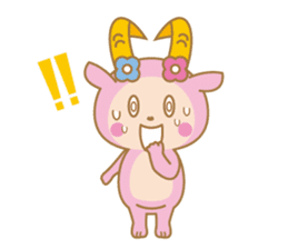 Cute Pink goat sticker #8856768