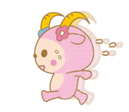 Cute Pink goat sticker #8856773