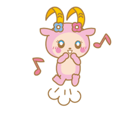 Cute Pink goat sticker #8856778