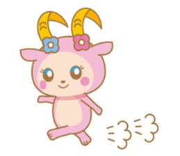 Cute Pink goat sticker #8856780
