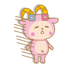 Cute Pink goat sticker #8856781