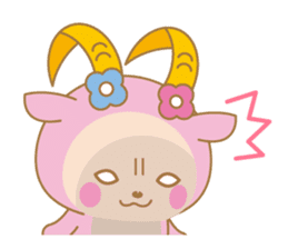 Cute Pink goat sticker #8856786