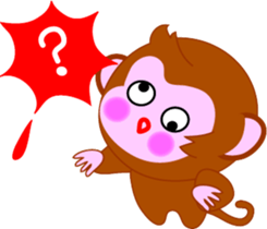 Winter stamp of a monkey sticker #8857864