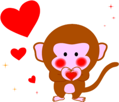 Winter stamp of a monkey sticker #8857871