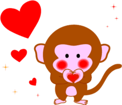 Winter stamp of a monkey sticker #8857871