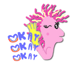 Pink hair Don't care sticker #8857880