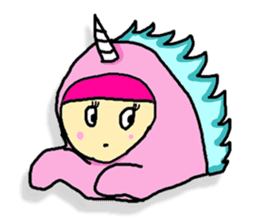 Pink hair Don't care sticker #8857881