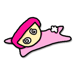 Pink hair Don't care sticker #8857895