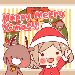 Santa girl & reindeer