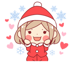 Santa girl & reindeer sticker #8860021