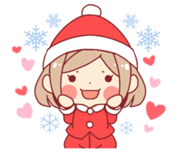 Santa girl & reindeer sticker #8860021