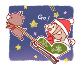Santa girl & reindeer sticker #8860026