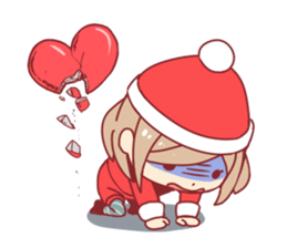 Santa girl & reindeer sticker #8860034