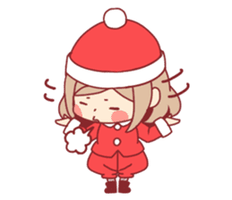 Santa girl & reindeer sticker #8860035