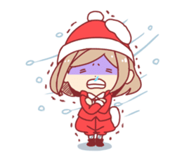 Santa girl & reindeer sticker #8860036