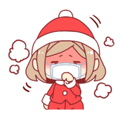 Santa girl & reindeer sticker #8860038