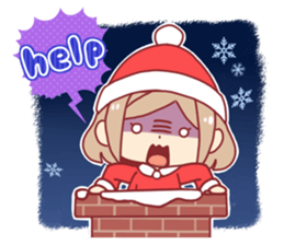 Santa girl & reindeer sticker #8860039