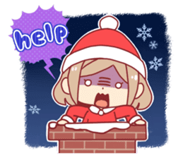 Santa girl & reindeer sticker #8860039