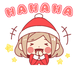 Santa girl & reindeer sticker #8860040