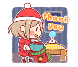 Santa girl & reindeer sticker #8860041