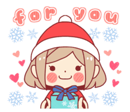 Santa girl & reindeer sticker #8860042