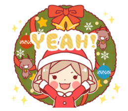 Santa girl & reindeer sticker #8860043