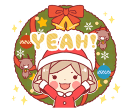 Santa girl & reindeer sticker #8860043
