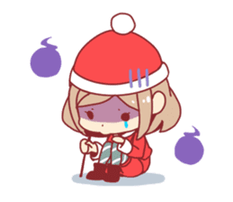 Santa girl & reindeer sticker #8860044