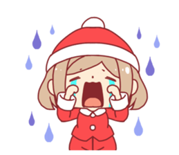 Santa girl & reindeer sticker #8860045