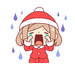 Santa girl & reindeer sticker #8860045