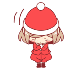 Santa girl & reindeer sticker #8860047