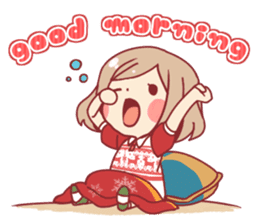 Santa girl & reindeer sticker #8860048