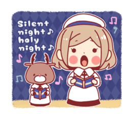 Santa girl & reindeer sticker #8860052