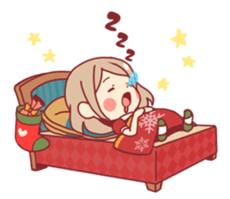 Santa girl & reindeer sticker #8860053