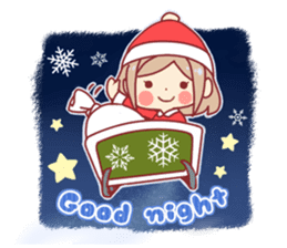 Santa girl & reindeer sticker #8860054