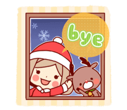 Santa girl & reindeer sticker #8860055