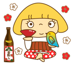 Cute Hana no.5.Winter. Also kimono. sticker #8864426