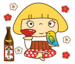 Cute Hana no.5.Winter. Also kimono. sticker #8864426