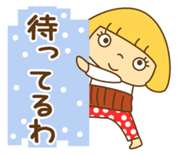 Cute Hana no.5.Winter. Also kimono. sticker #8864436
