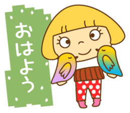 Cute Hana no.5.Winter. Also kimono. sticker #8864442