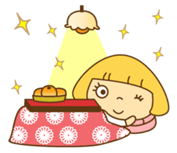 Cute Hana no.5.Winter. Also kimono. sticker #8864451