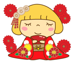 Cute Hana no.5.Winter. Also kimono. sticker #8864455