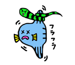 Mr.Sunfish and his boon buddies sticker #8864502