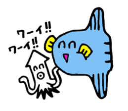 Mr.Sunfish and his boon buddies sticker #8864523