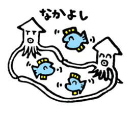 Mr.Sunfish and his boon buddies sticker #8864525