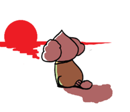 chestnut head poodle`hime` sticker #8865677