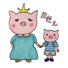 husband and wife pig sticker sticker #8868073
