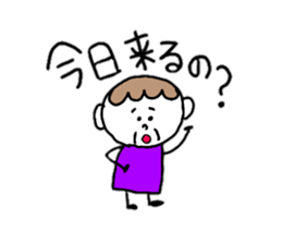 Sticker of mother and the daughter sticker #8870590