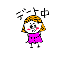 Sticker of mother and the daughter sticker #8870607